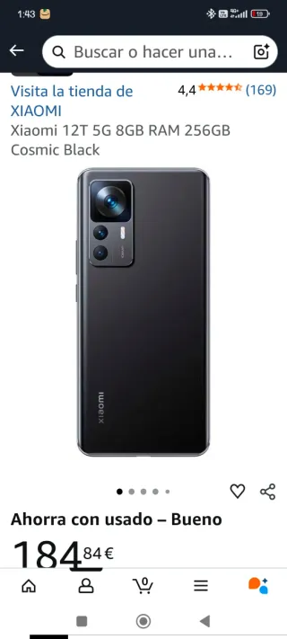 Xiaomi 12T 5G 8GB RAM 256GB Negro