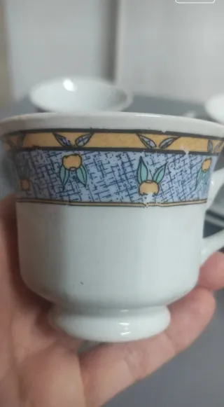 Juego de 5 tazas de porcelana