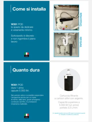 Water2 Filtro acqua depuratore sotto lavello