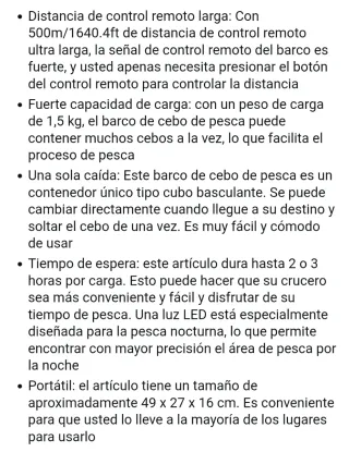 Barco cebador con mando y cargador