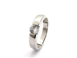 sortija oro 18k con piedra con circonita t. 17 (18,16 mm)