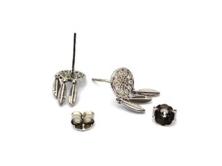 pendientes plata 925mm con piedra con circonita