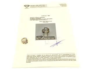 sortija oro 18k con piedra con diamante