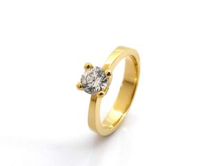 sortija oro 18k con piedra con diamante