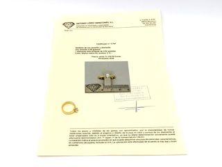 sortija oro 18k con piedra con diamante