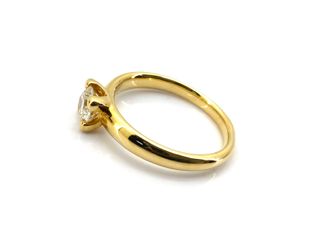 sortija oro 18k con piedra con diamante