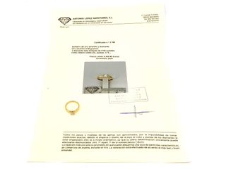 sortija oro 18k con piedra con diamante