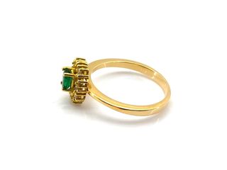 sortija oro 18k con piedra con diamante,esmeralda