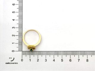 sortija oro 18k con piedra con diamante,esmeralda