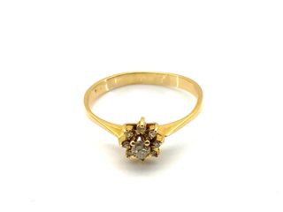 sortija oro 18k con piedra con diamante