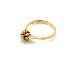 sortija oro 18k con piedra con diamante