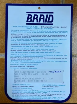 Llantas Braid 4x108 Ford Clásicas 14"