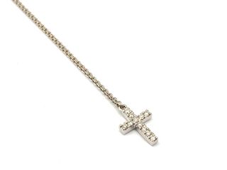 gargantilla oro 18k con piedra con diamante 22cm