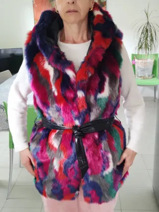 Chaleco Peludo Multicolor Talla Única