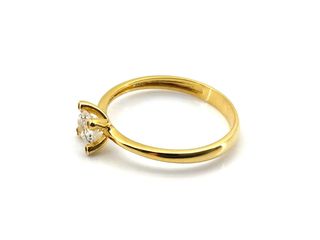 sortija oro 18k con piedra con circonita t. 19 (18,79 mm)