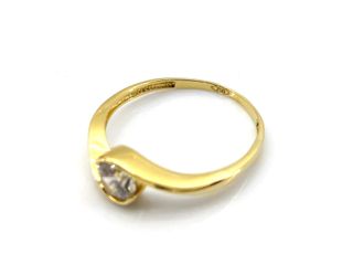 sortija oro 18k con piedra con circonita t. 18 (18,47 mm)