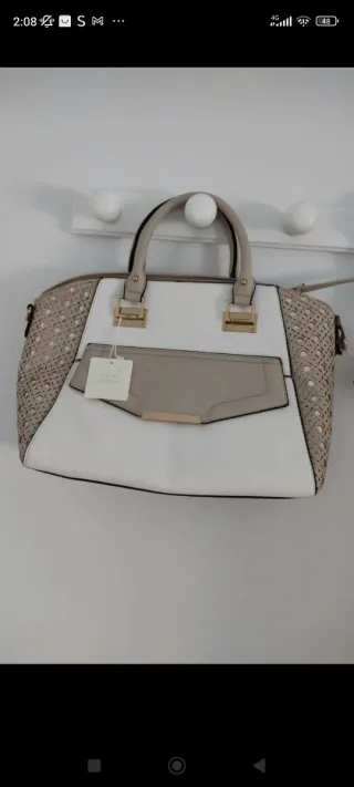 Bolso New Look beige y blanco