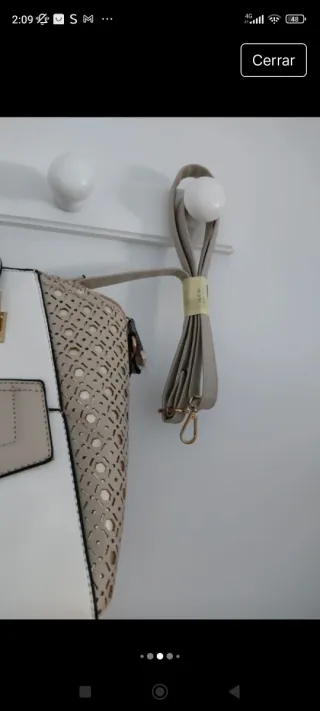 Bolso New Look beige y blanco