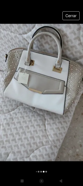 Bolso New Look beige y blanco