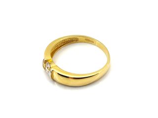 anillo oro 18k con piedra con circonita t. 20 (19,1 mm)