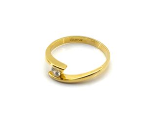 sortija oro 18k con piedra con circonita t. 16 (17,84 mm)