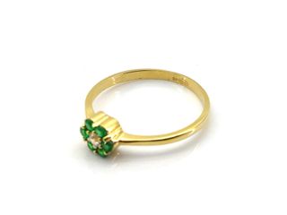 anillo oro 18k con piedra con circonita