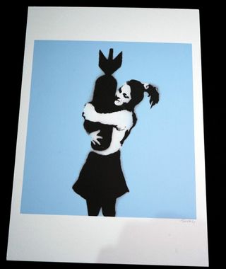 Litografía Banksy Chica Bum Edición Limitada, Firm