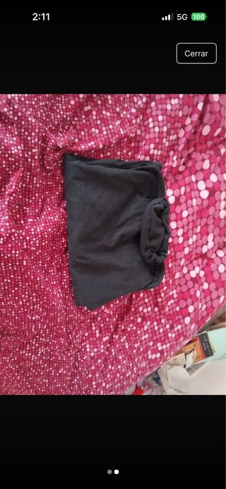 Camiseta larga negra mujer