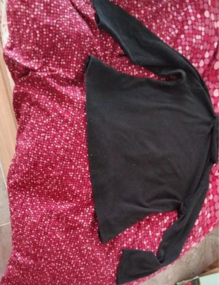 Camiseta larga negra mujer