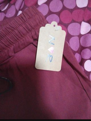 Pantalón largo mujer burdeos