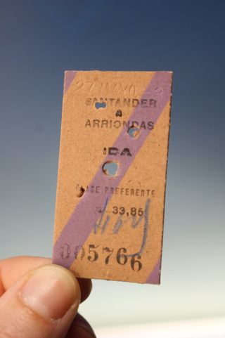 20 Billetes de tren antiguos. 1950.