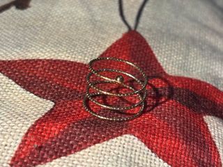 Anillo espiral ajustable dorado y plateado