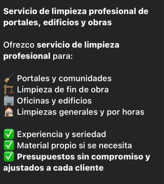 Limpieza de edificios y portales