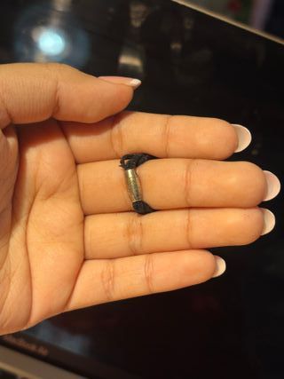 Anillo artesanal plata y negro