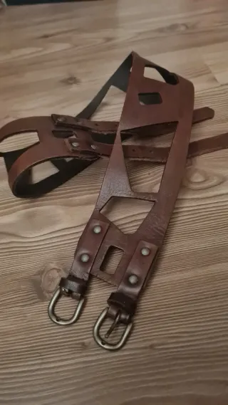 Cintura doppia fibbia in pelle