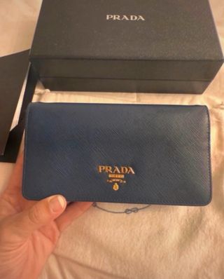 Bolso Prada Piel Saffiano Azul