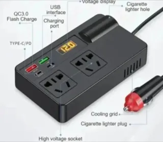 Inversor Coche 12V/24V a 220V + USB 200W