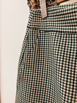 Saia-Calção Zara Xadrez Verde e Branco