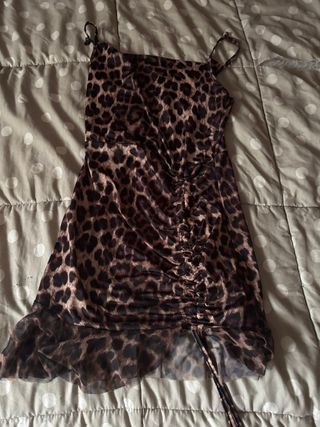 Vestido corto estampado leopardo