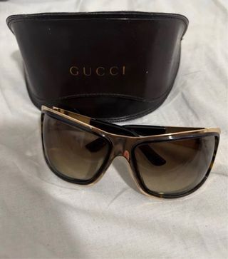 Gafas de Sol Vintage Gucci Marrón y Dorado