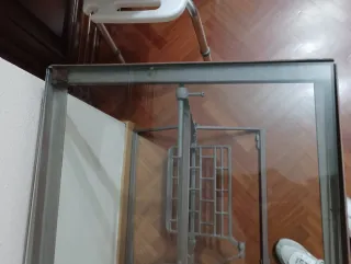 Mesa estructura máquina coser cristal