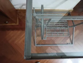 Mesa estructura máquina coser cristal
