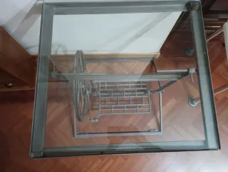 Mesa estructura máquina coser cristal