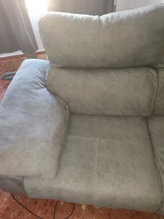 Conjunto 2 sofás grises de tela