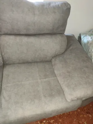 Conjunto 2 sofás grises de tela