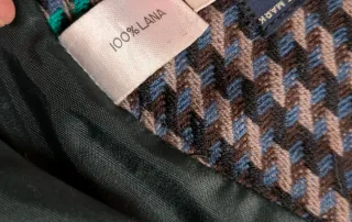 Falda lana 100% cuadros marrón y verde