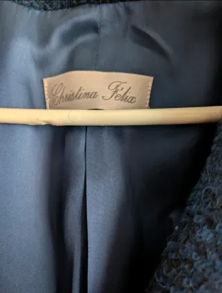 Abrigo lana azul marino