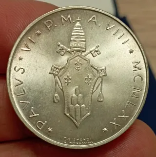 500 Lire Argento Paolo VI 1970