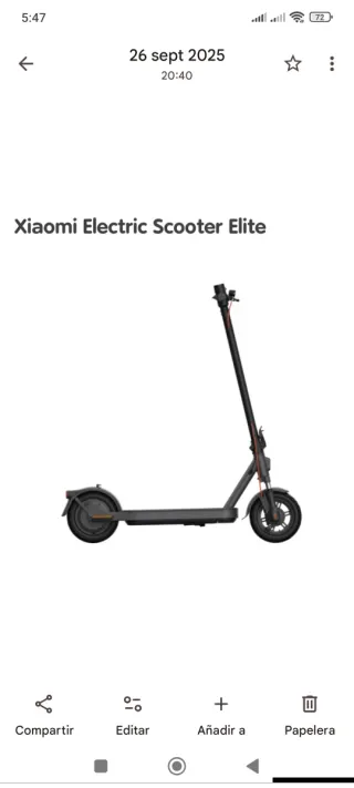 Patinete Eléctrico Xiaomi Electric Scooter Elite