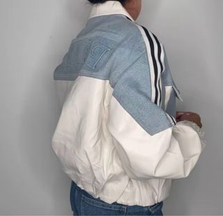 Cazadora polipiel/vaquera y blanca